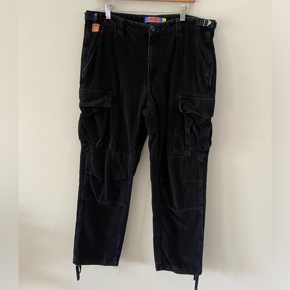 Empyre Black Corduroy Cargo Skate Straight Leg Pants - Picture 4 of 7